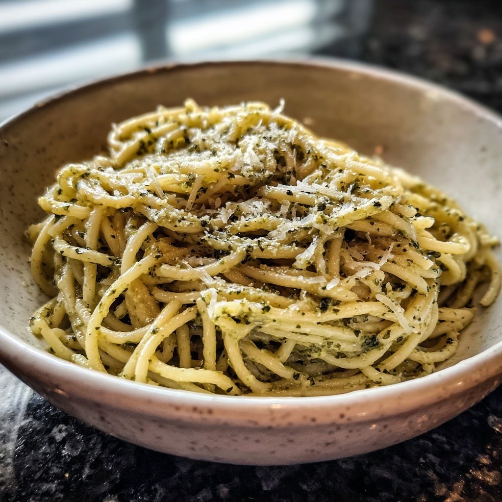 Angel Hair Pasta With Creamy Pesto