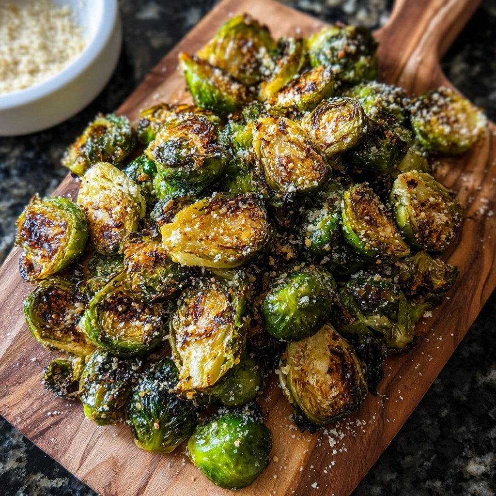 Garlic Parmesan Roasted Brussels Sprouts