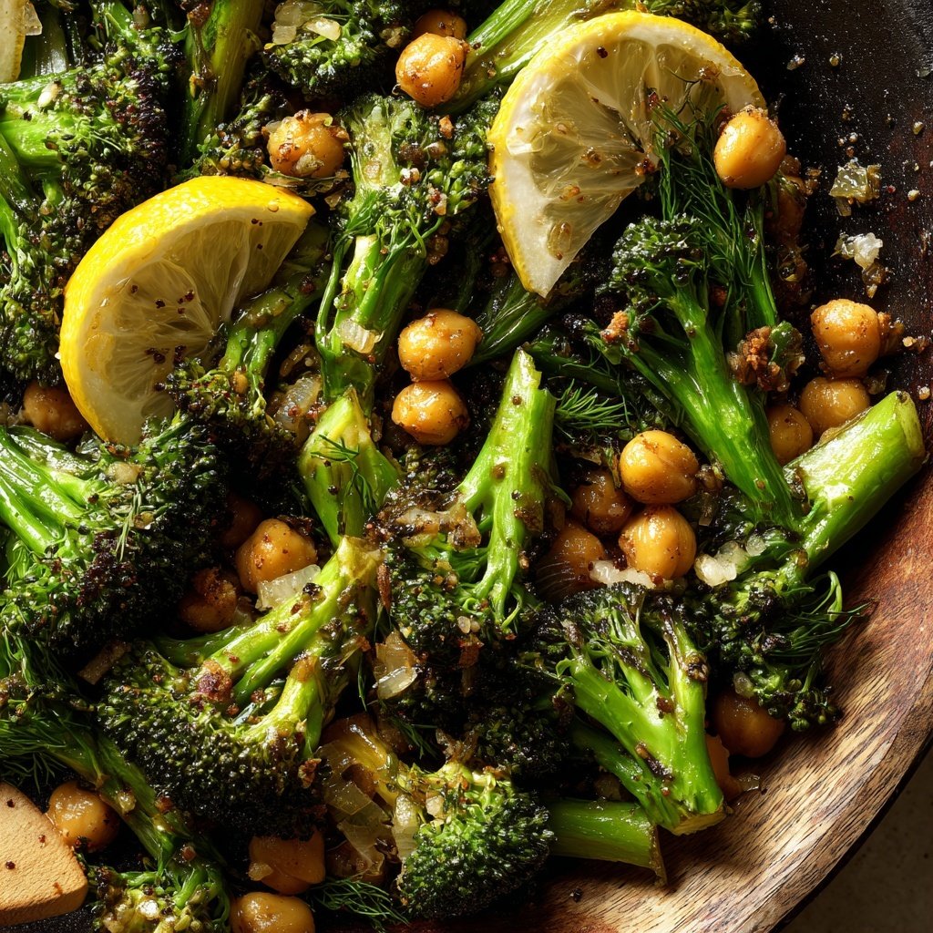 Garlic Lemon Broccoli Chickpea Sauté