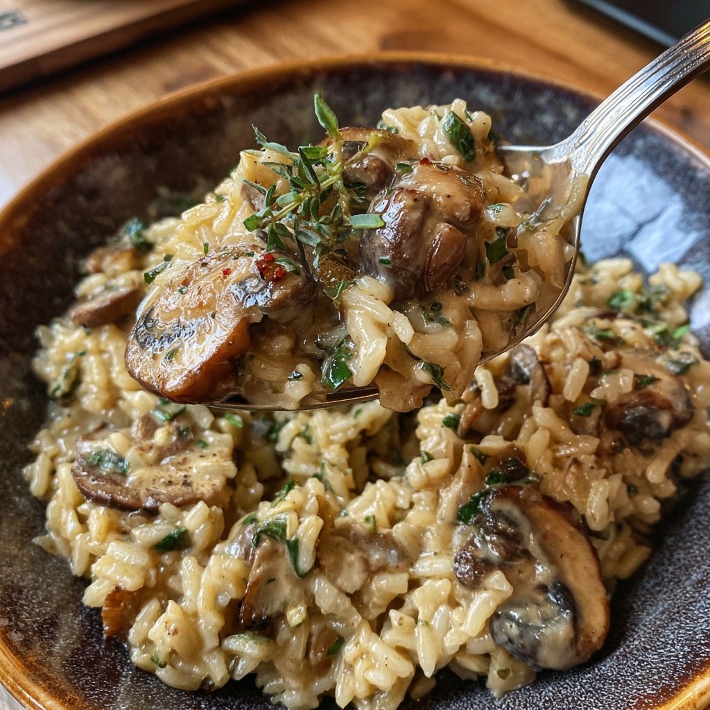 Creamy Mushroom Garlic Rice