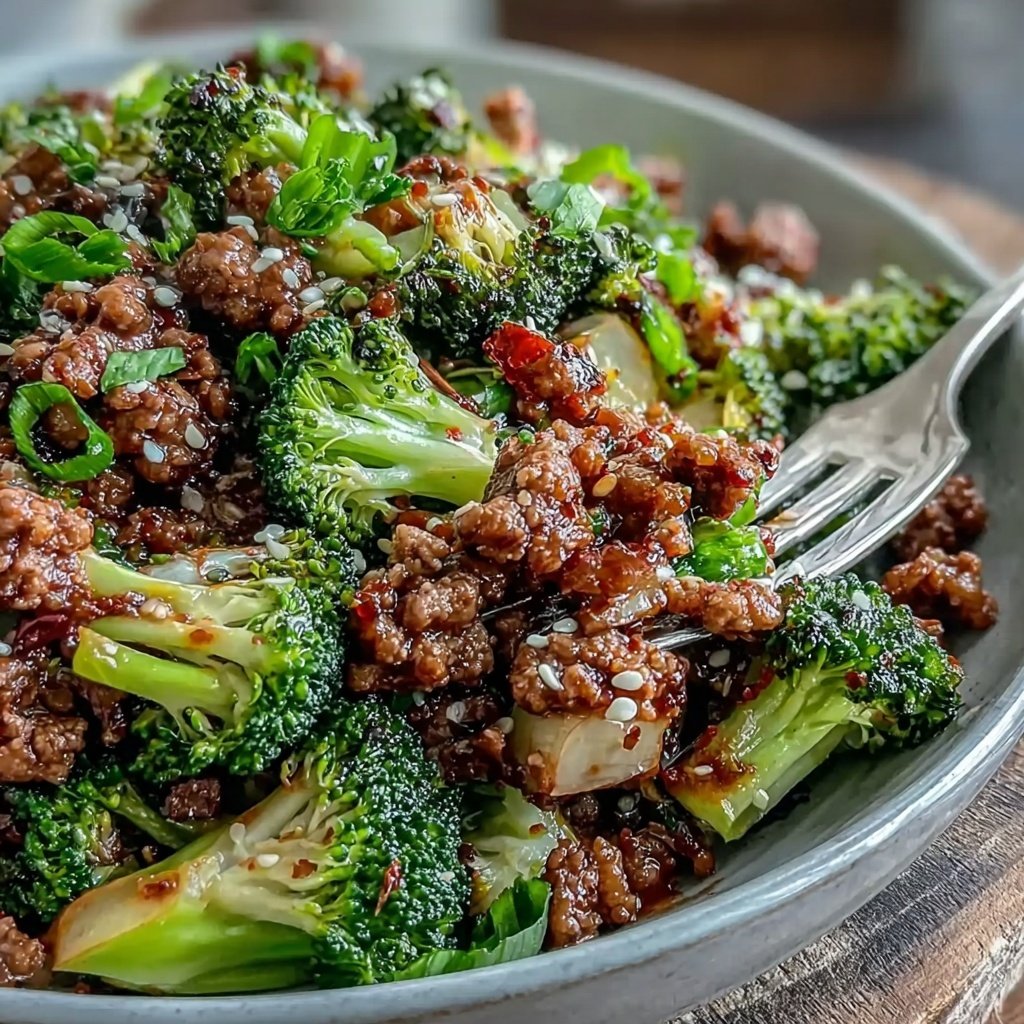 Ground Beef And Broccoli Stir Fry Bowl