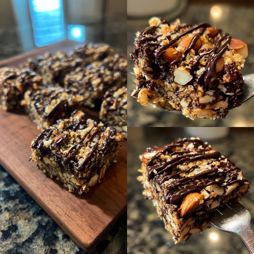 Chocolate Almond Date Snack Squares