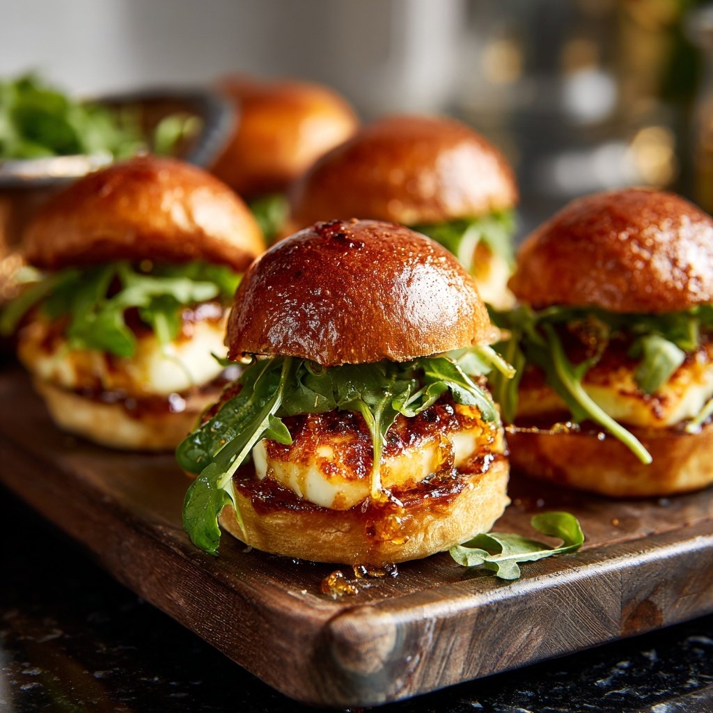 Halloumi Sliders with Honey Drizzle