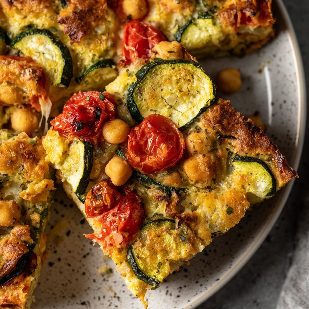 Zucchini Tomato Chickpea Bake