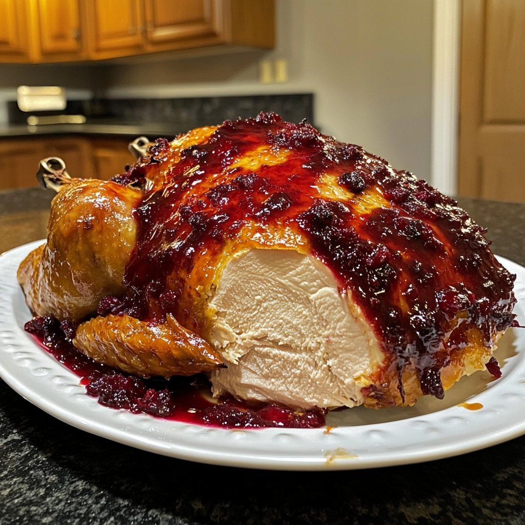 Roasted Turkey with Cranberry Glaze