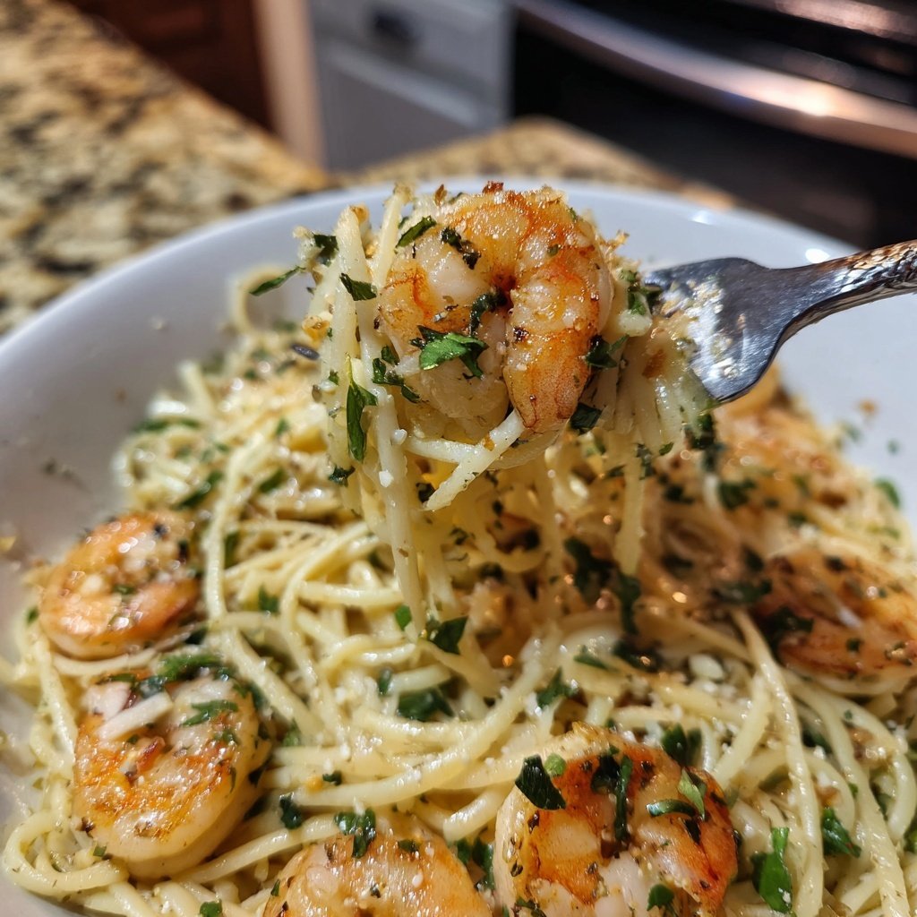 15-Minute Garlic Shrimp Pasta