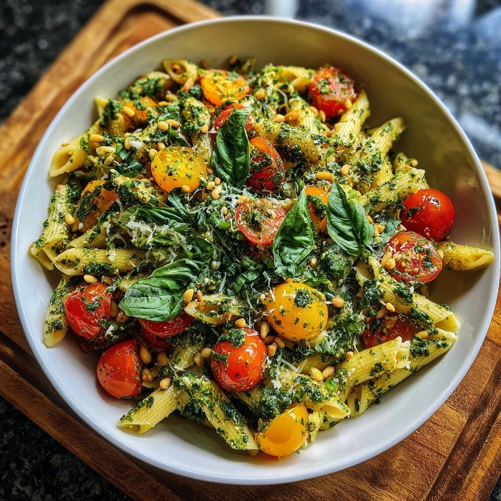 Healthy Lunch Pesto Pasta Salad