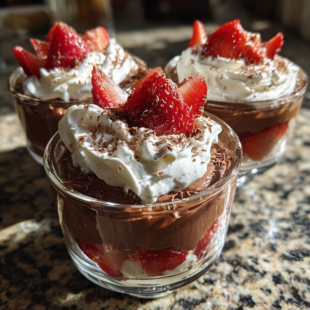Chocolate Strawberry Trifle Cups