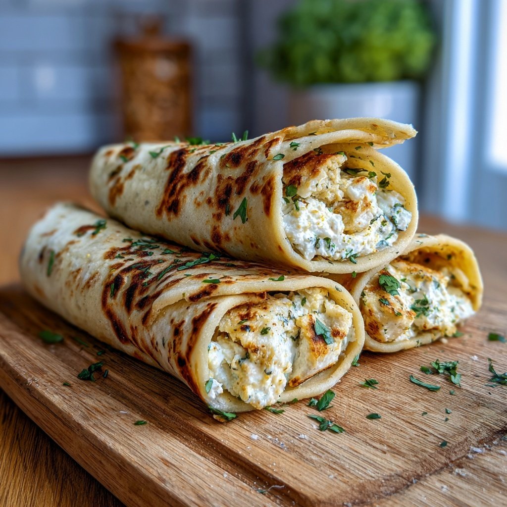 Cottage Cheese Flatbread Wraps